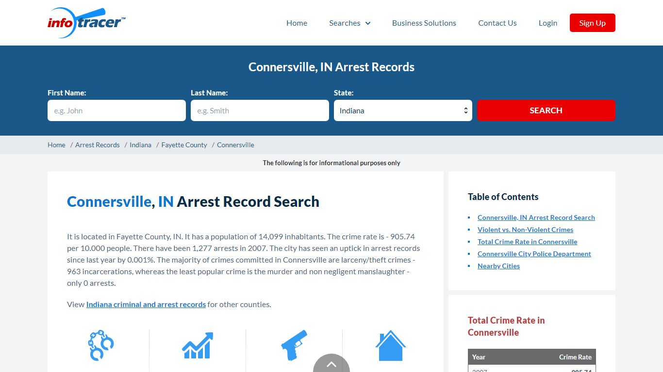 Find Connersville, IN Arrest Records Online - InfoTracer
